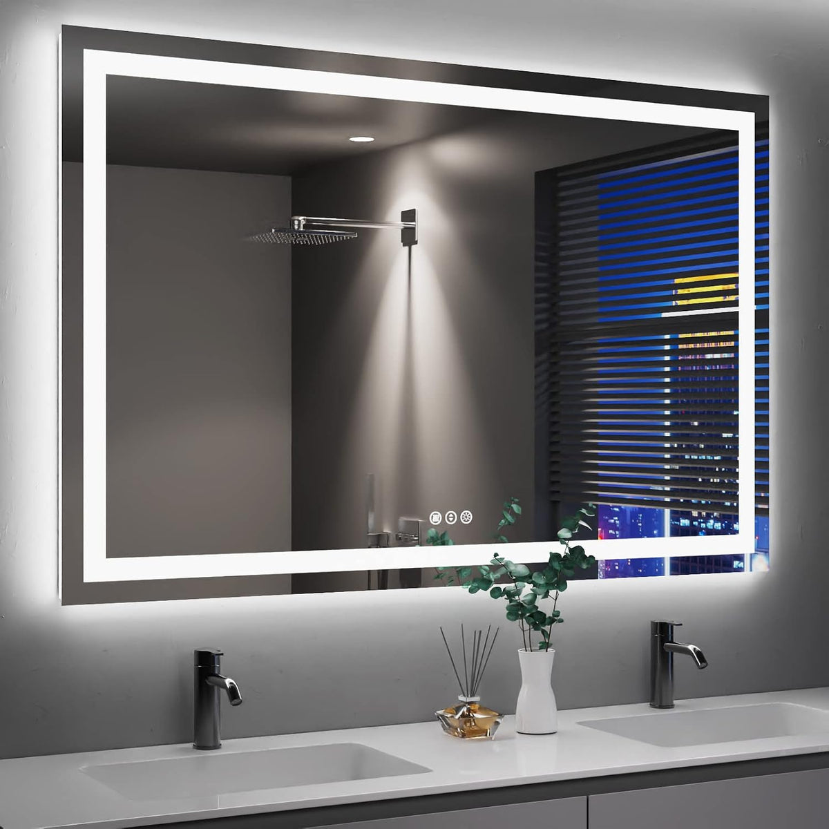 LED Bathroom Mirror 24"X36" with Front Light and Backlit - Colors B