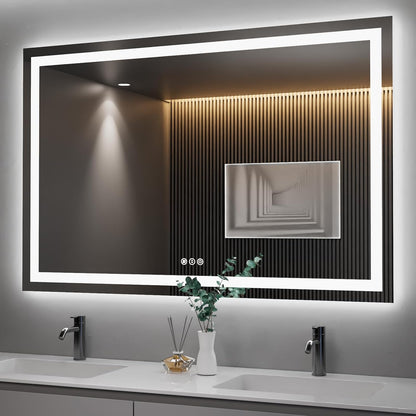 LED Bathroom Mirror 24"X36" with Front Light and Backlit - Colors B