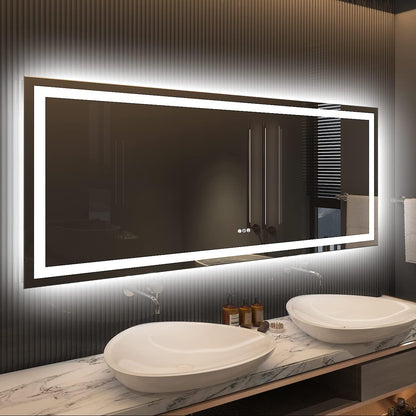 LED Bathroom Mirror 24"X36" with Front Light and Backlit - Colors B