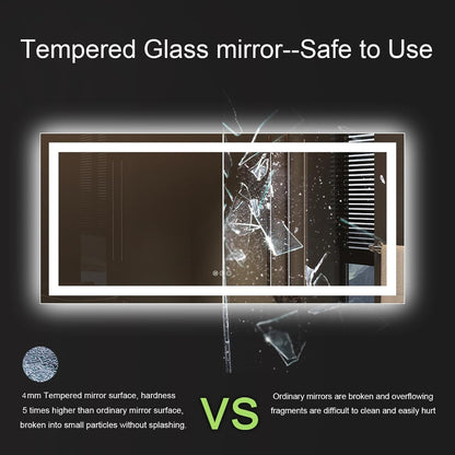 LED Bathroom Mirror 24"X36" with Front Light and Backlit - Colors B
