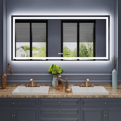LED Bathroom Mirror 24"X36" with Front Light and Backlit - Colors B