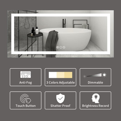 LED Bathroom Mirror 24"X36" with Front Light and Backlit - Colors B