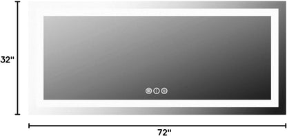 LED Bathroom Mirror 24"X36" with Front Light and Backlit - Colors B