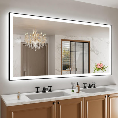 LED Bathroom Mirror 24"X36" with Front Light and Backlit - Colors B
