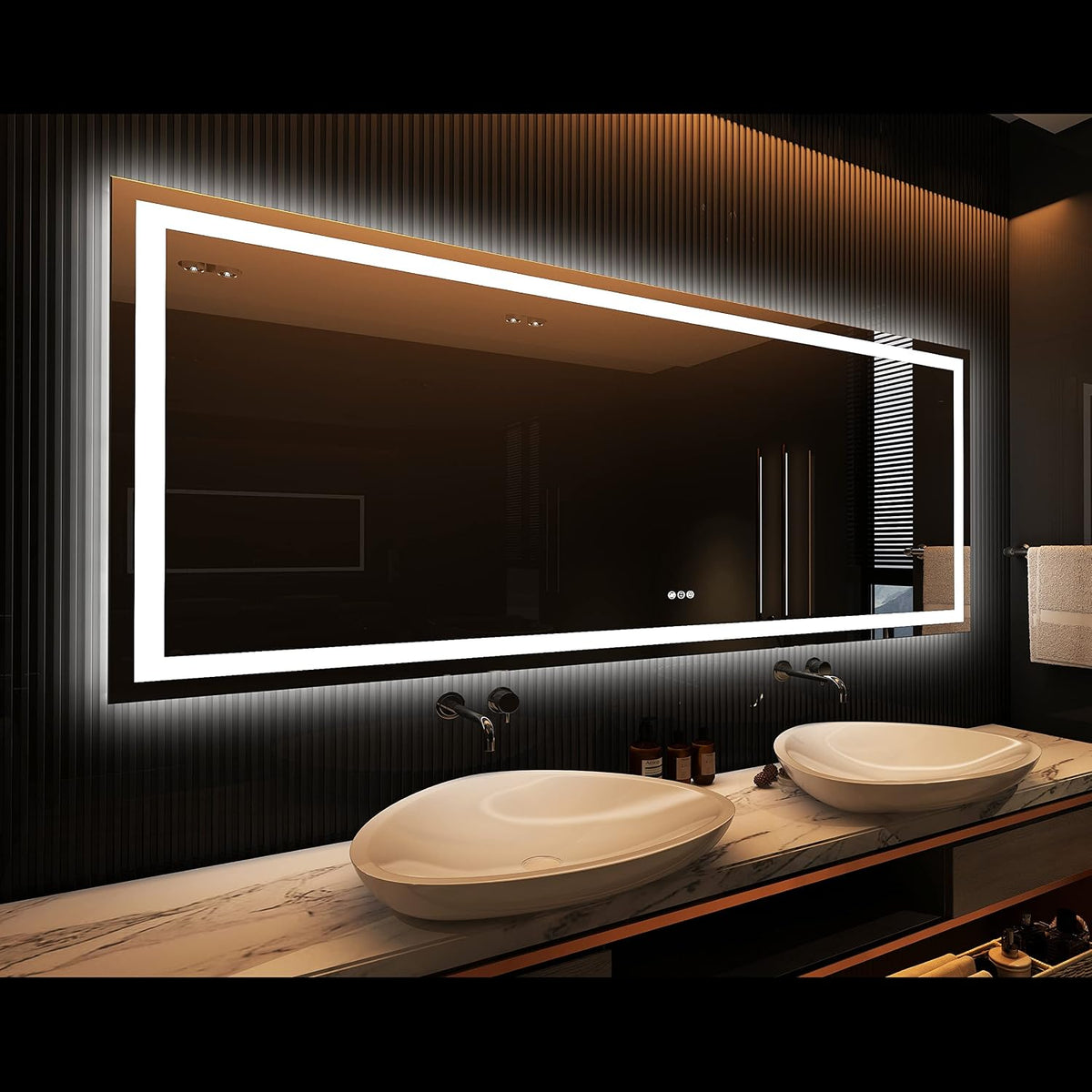 LED Bathroom Mirror 24"X36" with Front Light and Backlit - Colors B