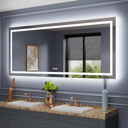 LED Bathroom Mirror 24"X36" with Front Light and Backlit - Colors B