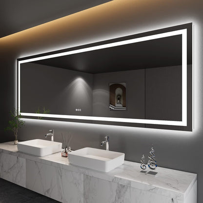 LED Bathroom Mirror 24"X36" with Front Light and Backlit - Colors B