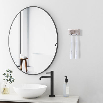 2 PCS Toothbrush Holders Wall Mounted with Cover (2, Transparent Black)
