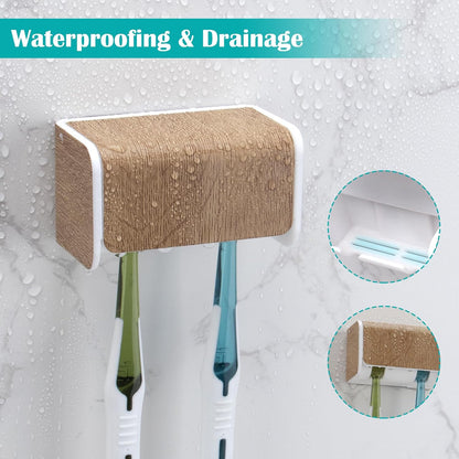 2 PCS Toothbrush Holders Wall Mounted with Cover (2, Transparent Black)