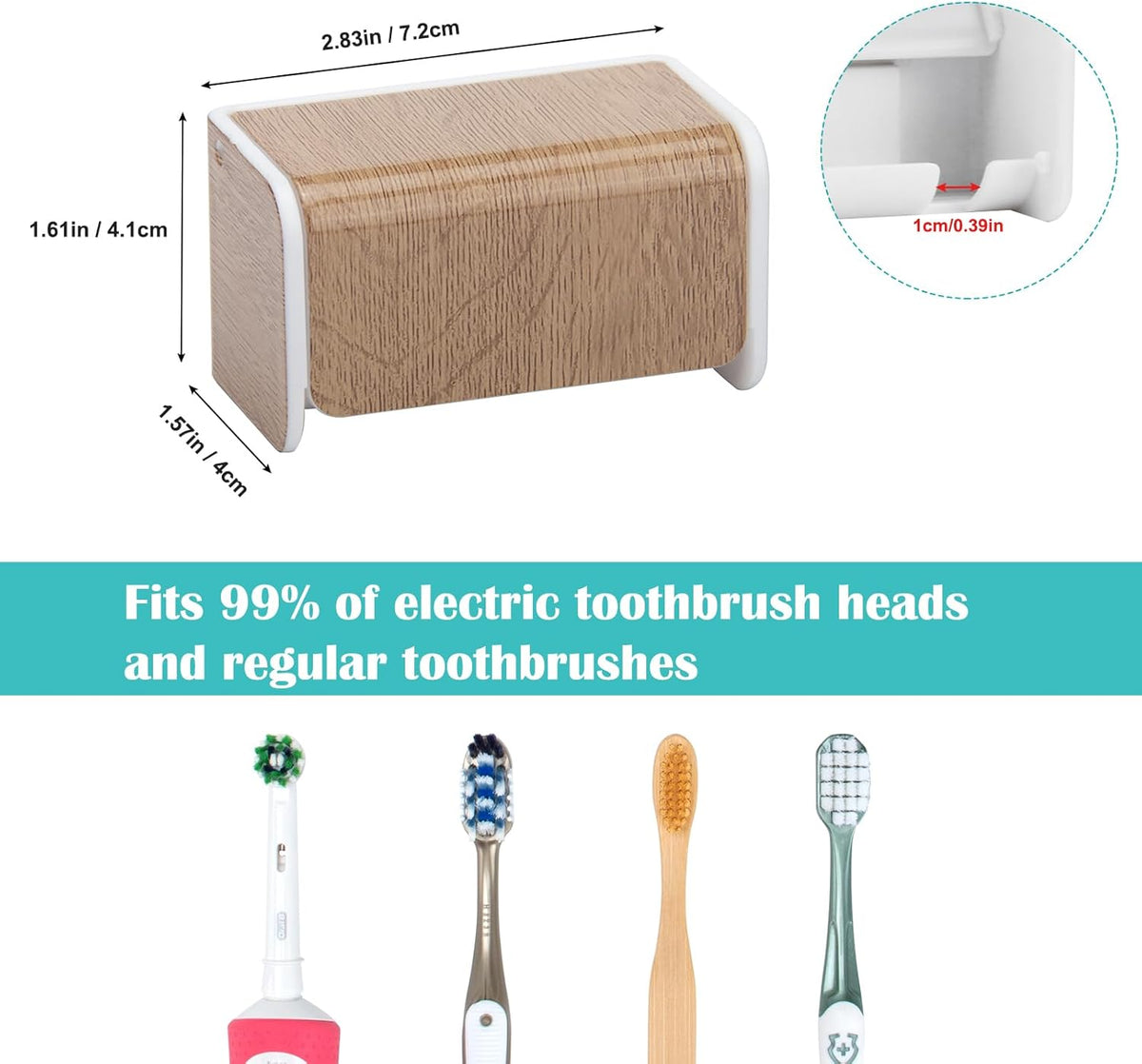 2 PCS Toothbrush Holders Wall Mounted with Cover (2, Transparent Black)