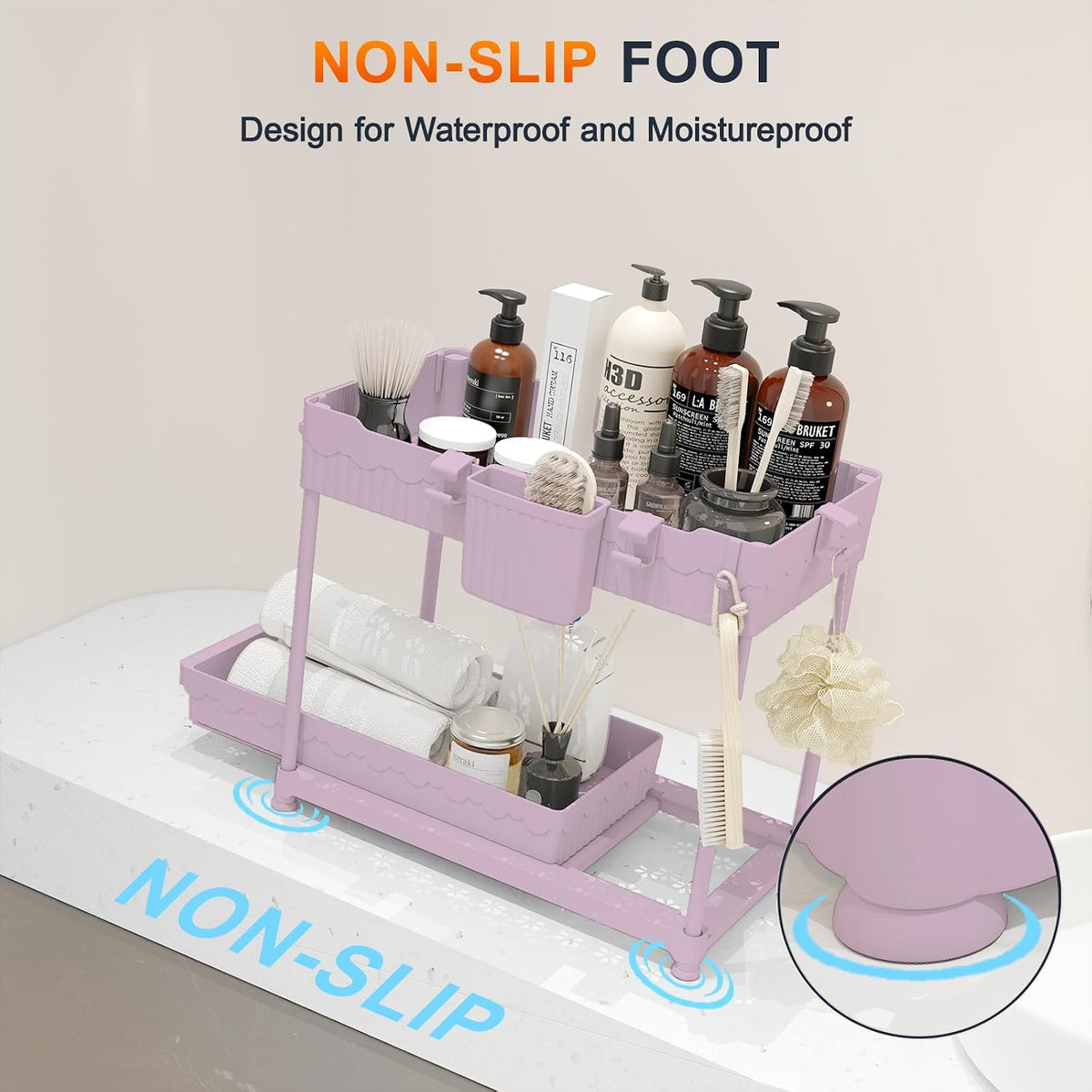 4-Pack 2-Tier Under Sink Organizer with Pull Out Drawers