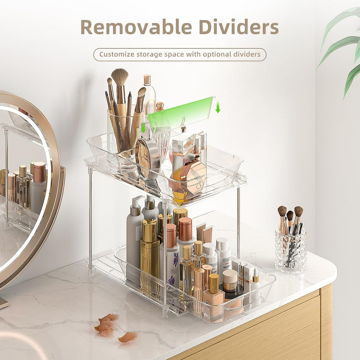 4-Pack 2-Tier Under Sink Organizer with Pull Out Drawers