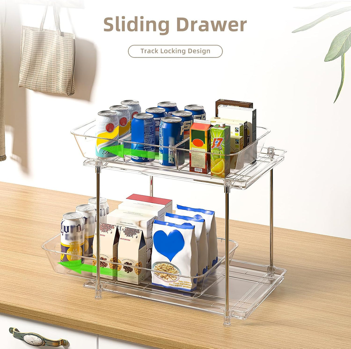 4-Pack 2-Tier Under Sink Organizer with Pull Out Drawers