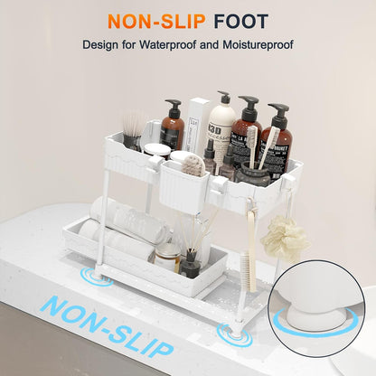 4-Pack 2-Tier Under Sink Organizer with Pull Out Drawers