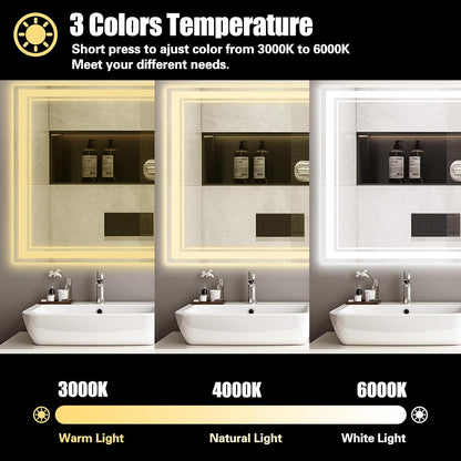 48 x 28'' LED Mirror for Bathroom, Bathroom Mirror with LED Lights