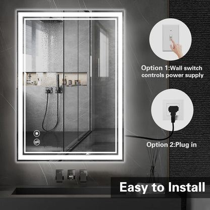 48 x 28'' LED Mirror for Bathroom, Bathroom Mirror with LED Lights