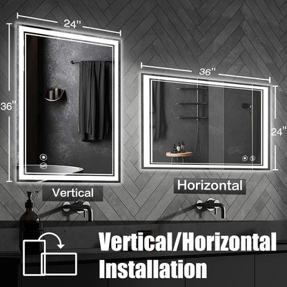 48 x 28'' LED Mirror for Bathroom, Bathroom Mirror with LED Lights
