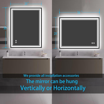 48 x 28'' LED Mirror for Bathroom, Bathroom Mirror with LED Lights