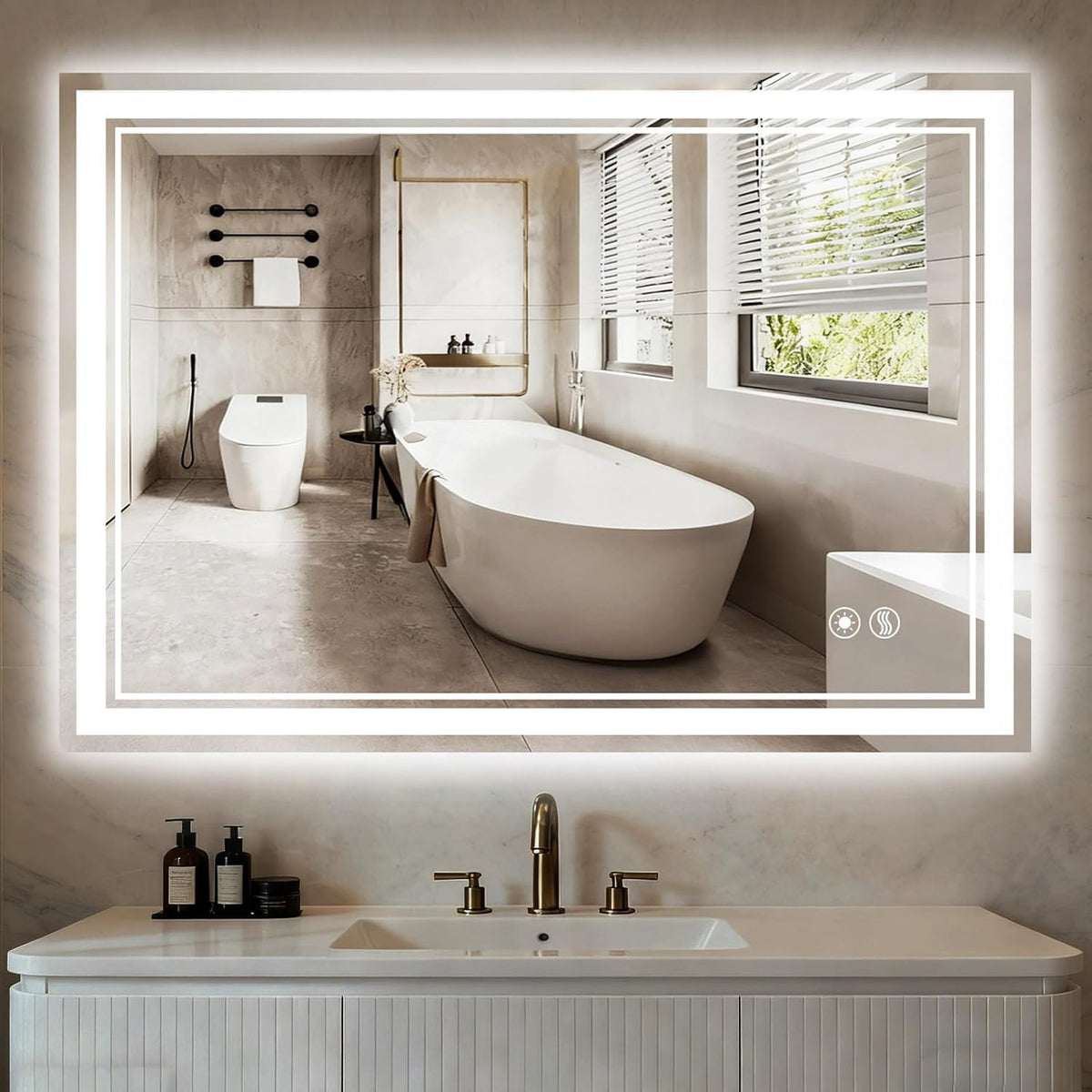 48 x 28'' LED Mirror for Bathroom, Bathroom Mirror with LED Lights