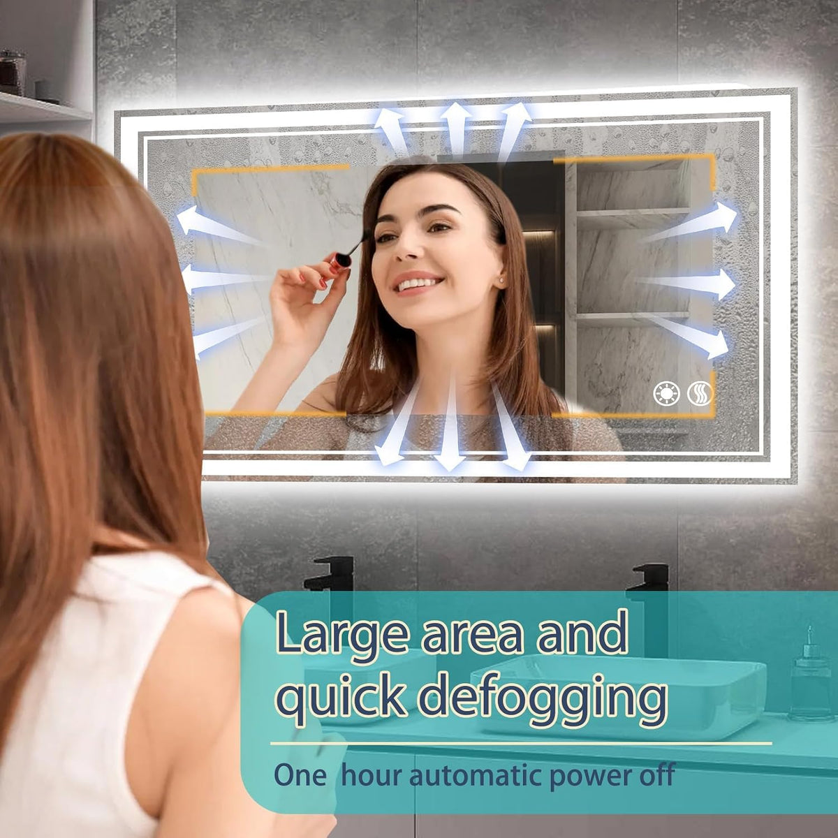 48 x 28'' LED Mirror for Bathroom, Bathroom Mirror with LED Lights