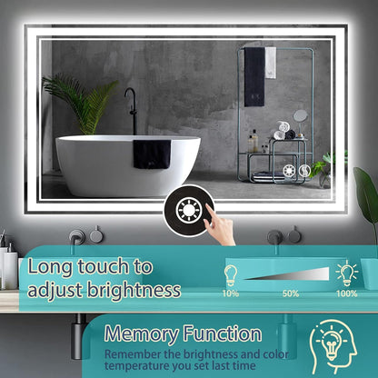 48 x 28'' LED Mirror for Bathroom, Bathroom Mirror with LED Lights