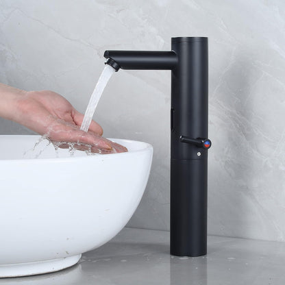 Automatic Touchless Bathroom Sink Faucet Motion Activated Sensor | 1 Hole,Brass,Chrome,Adjustable Cold Hot Single Handle,Hands Free,Auto,Infrared,Commercial,Water Mixer,Basin,Vanity