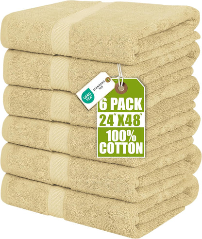 Medium Bath Towels, 24x48 in, 500 GSM Cotton, White | Highly Absorbent, Quick-Drying, Ideal for Hotel, Spa & Home Bathroom