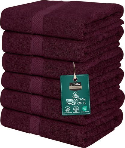 Medium Bath Towels, 24x48 in, 500 GSM Cotton, White | Highly Absorbent, Quick-Drying, Ideal for Hotel, Spa & Home Bathroom