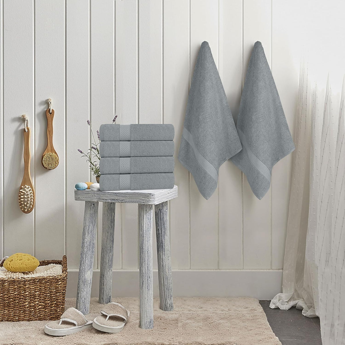 Medium Bath Towels, 24x48 in, 500 GSM Cotton, White | Highly Absorbent, Quick-Drying, Ideal for Hotel, Spa & Home Bathroom