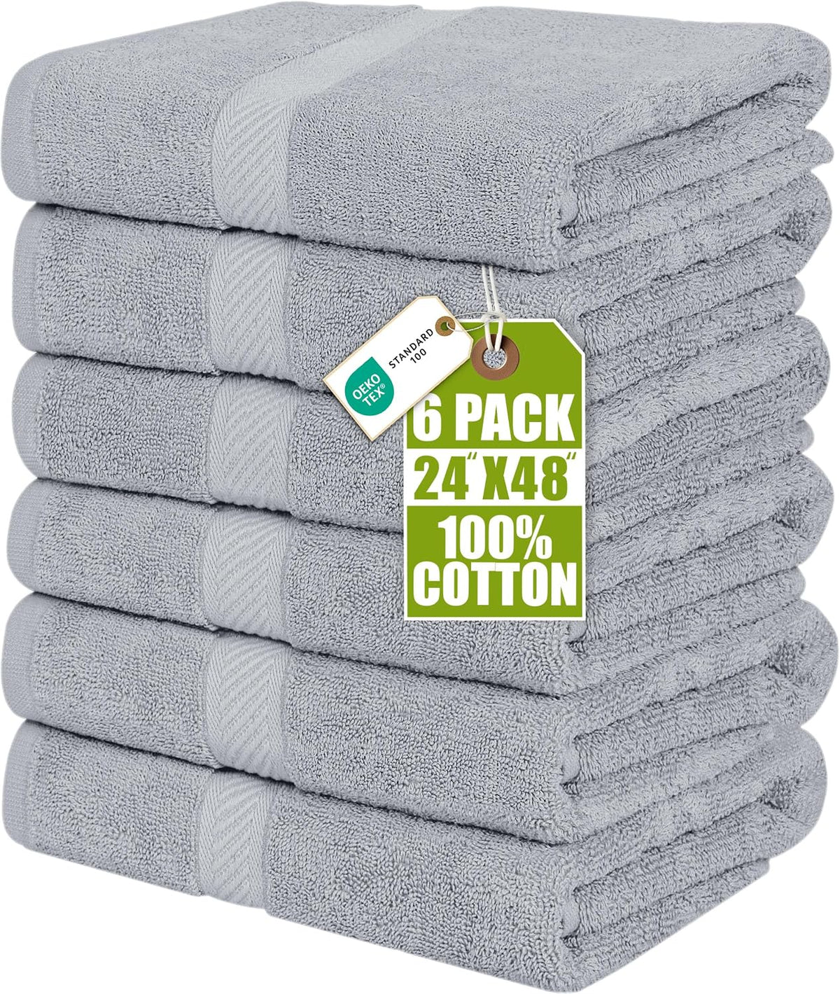 Medium Bath Towels, 24x48 in, 500 GSM Cotton, White | Highly Absorbent, Quick-Drying, Ideal for Hotel, Spa & Home Bathroom