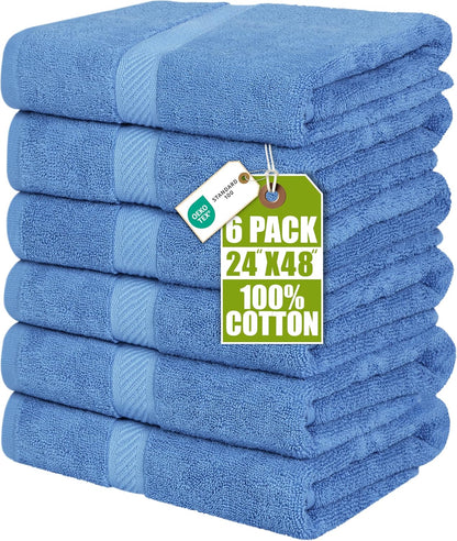 Medium Bath Towels, 24x48 in, 500 GSM Cotton, White | Highly Absorbent, Quick-Drying, Ideal for Hotel, Spa & Home Bathroom