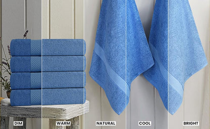 Medium Bath Towels, 24x48 in, 500 GSM Cotton, White | Highly Absorbent, Quick-Drying, Ideal for Hotel, Spa & Home Bathroom