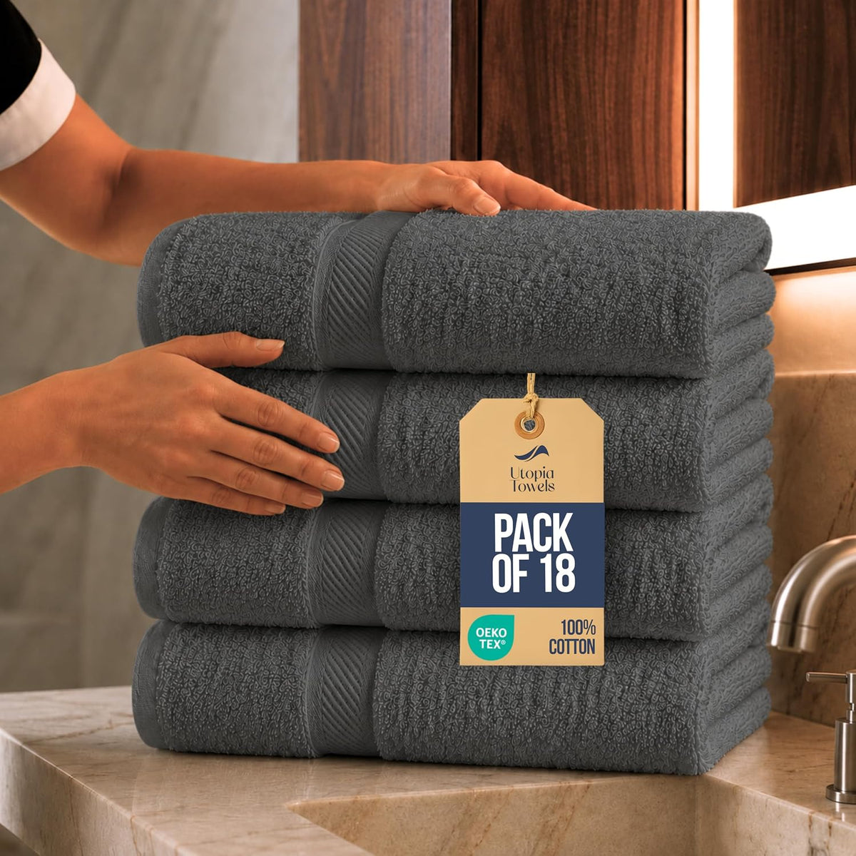 Medium Bath Towels, 24x48 in, 500 GSM Cotton, White | Highly Absorbent, Quick-Drying, Ideal for Hotel, Spa & Home Bathroom