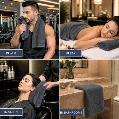 Medium Bath Towels, 24x48 in, 500 GSM Cotton, White | Highly Absorbent, Quick-Drying, Ideal for Hotel, Spa & Home Bathroom