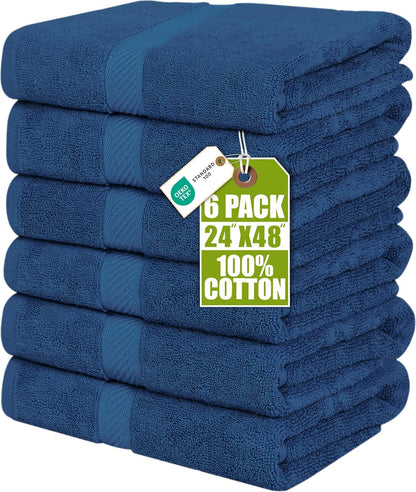 Medium Bath Towels, 24x48 in, 500 GSM Cotton, White | Highly Absorbent, Quick-Drying, Ideal for Hotel, Spa & Home Bathroom