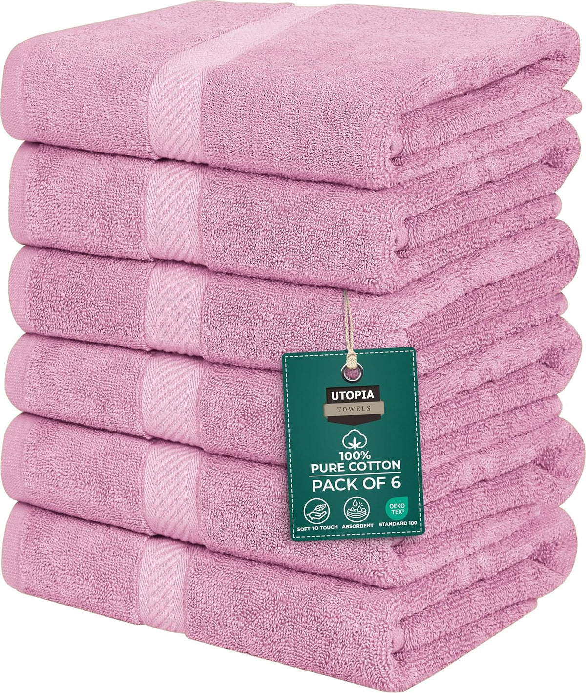 Medium Bath Towels, 24x48 in, 500 GSM Cotton, White | Highly Absorbent, Quick-Drying, Ideal for Hotel, Spa & Home Bathroom