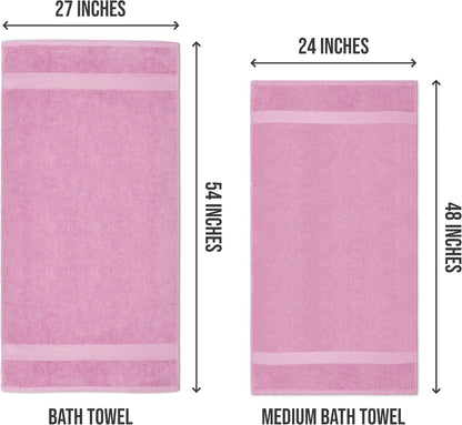 Medium Bath Towels, 24x48 in, 500 GSM Cotton, White | Highly Absorbent, Quick-Drying, Ideal for Hotel, Spa & Home Bathroom