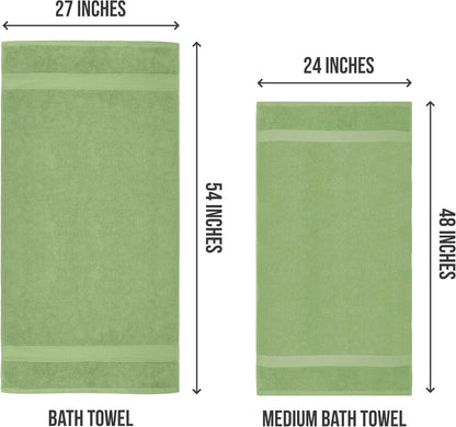Medium Bath Towels, 24x48 in, 500 GSM Cotton, White | Highly Absorbent, Quick-Drying, Ideal for Hotel, Spa & Home Bathroom