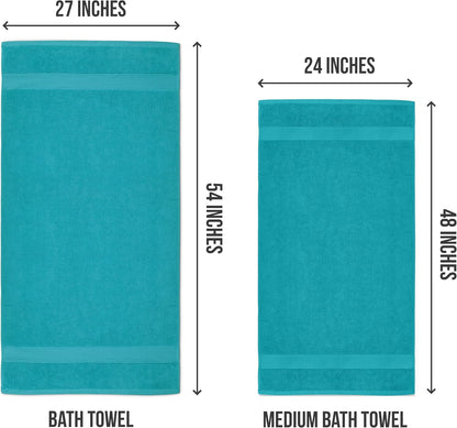 Medium Bath Towels, 24x48 in, 500 GSM Cotton, White | Highly Absorbent, Quick-Drying, Ideal for Hotel, Spa & Home Bathroom
