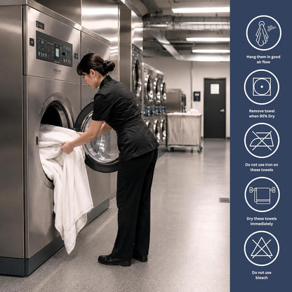 Medium Bath Towels, 24x48 in, 500 GSM Cotton, White | Highly Absorbent, Quick-Drying, Ideal for Hotel, Spa & Home Bathroom