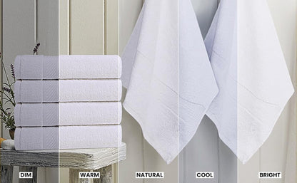 Medium Bath Towels, 24x48 in, 500 GSM Cotton, White | Highly Absorbent, Quick-Drying, Ideal for Hotel, Spa & Home Bathroom
