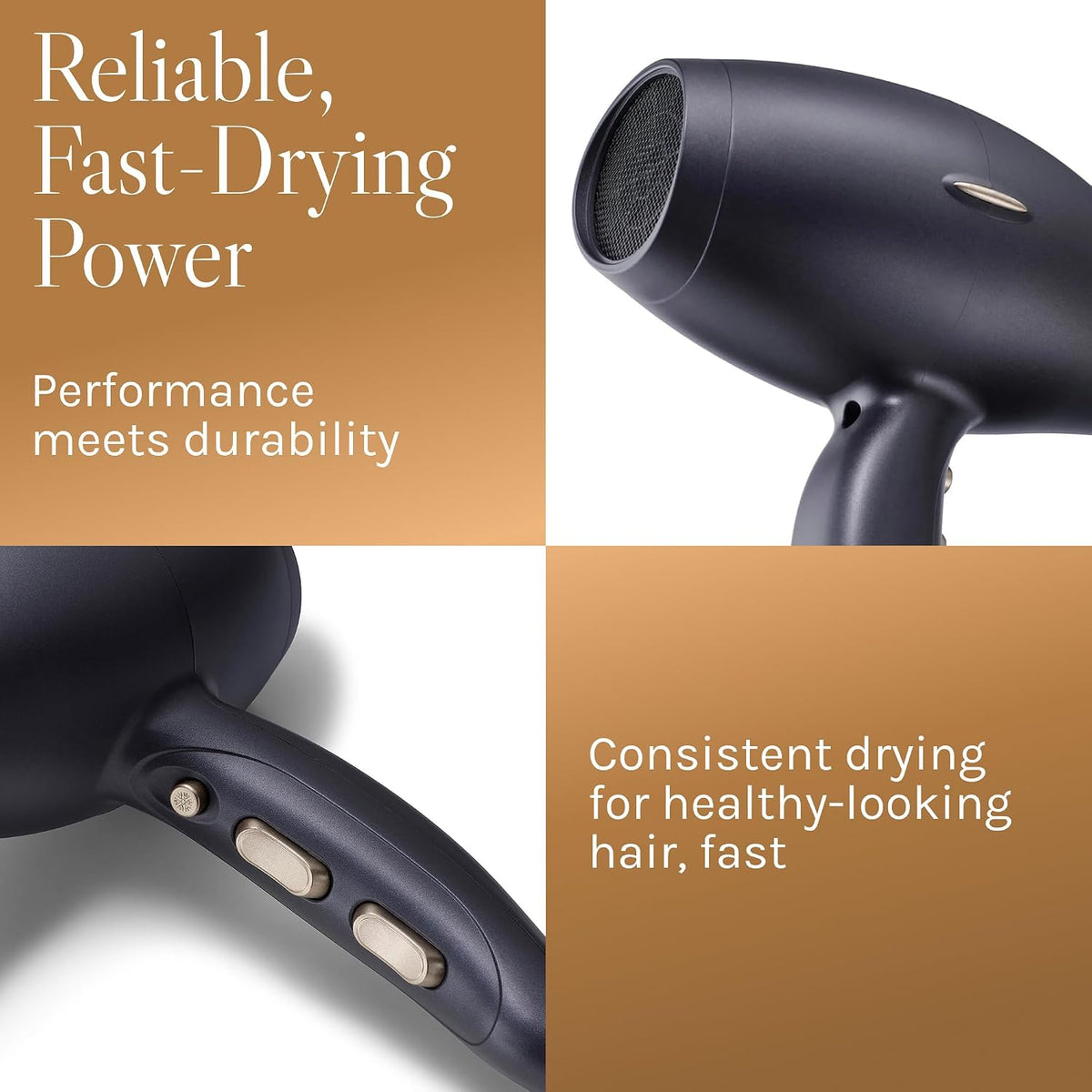 Bio Ionic GoldPro Hair Dryer, Blue, Moisturizing Heat Technology & 24K Gold MX, Ultra-Powerful 1875W AC Motor, Lightweight Blow Dryer with Ergonomic Handle, Multi-Speed Settings