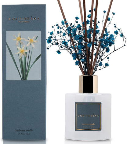 Reed Diffuser - Cashmere Vanilla 6.7 fl oz Reed Diffuser for Bedroom Bathroom Home Décor
