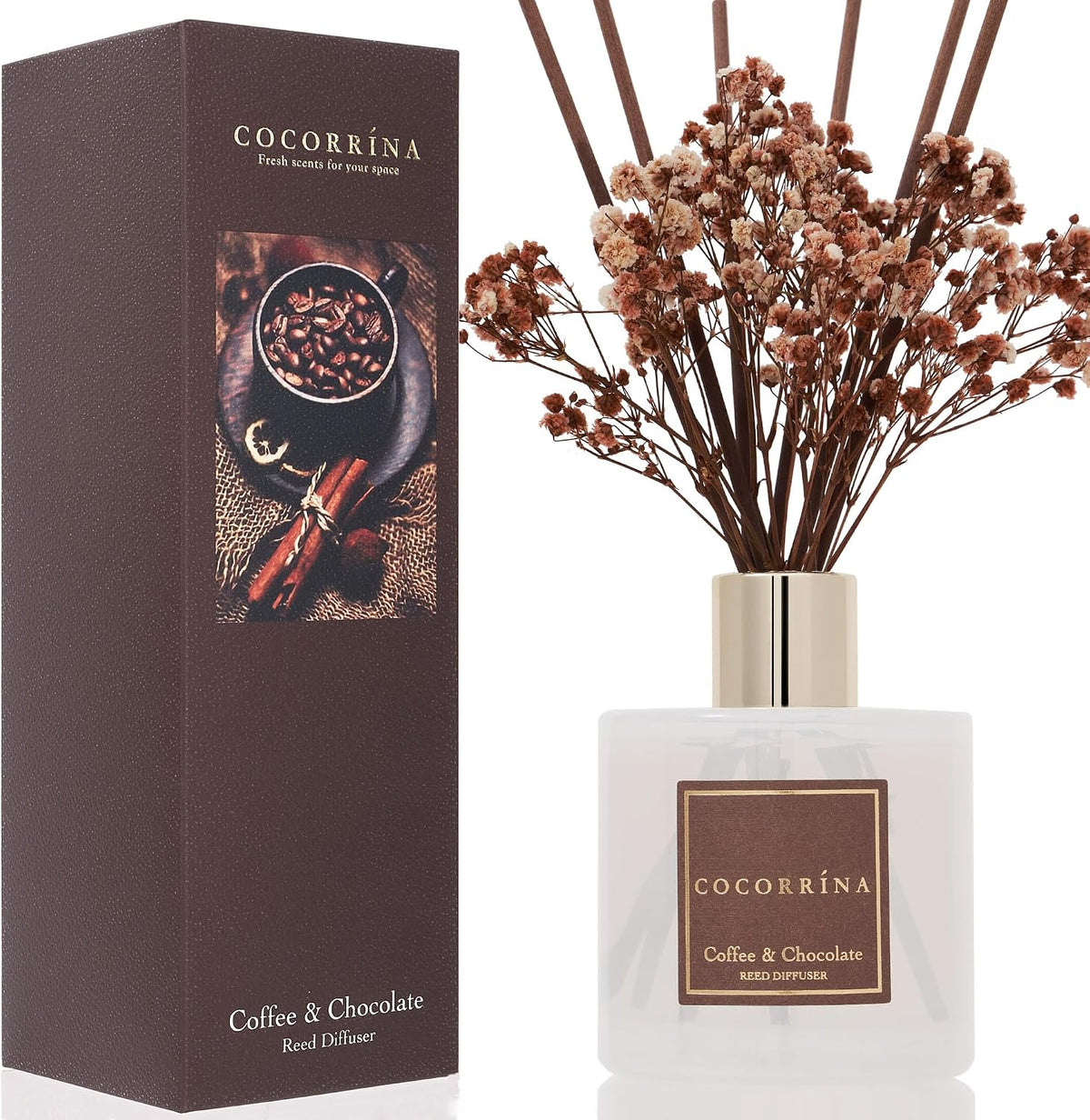 Reed Diffuser - Cashmere Vanilla 6.7 fl oz Reed Diffuser for Bedroom Bathroom Home Décor