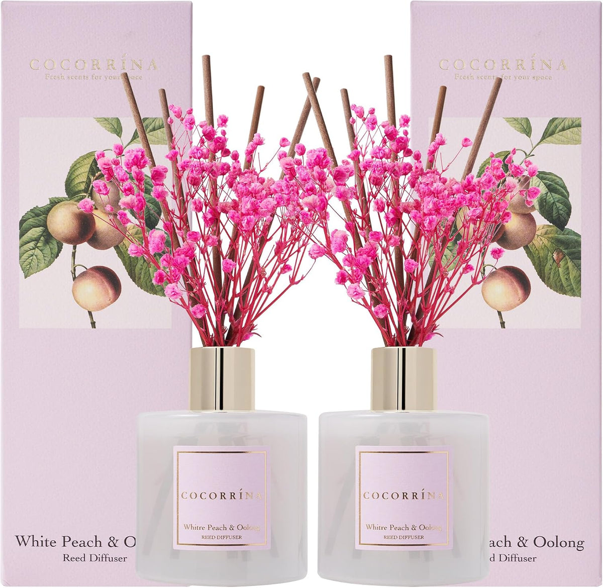 Reed Diffuser - Cashmere Vanilla 6.7 fl oz Reed Diffuser for Bedroom Bathroom Home Décor