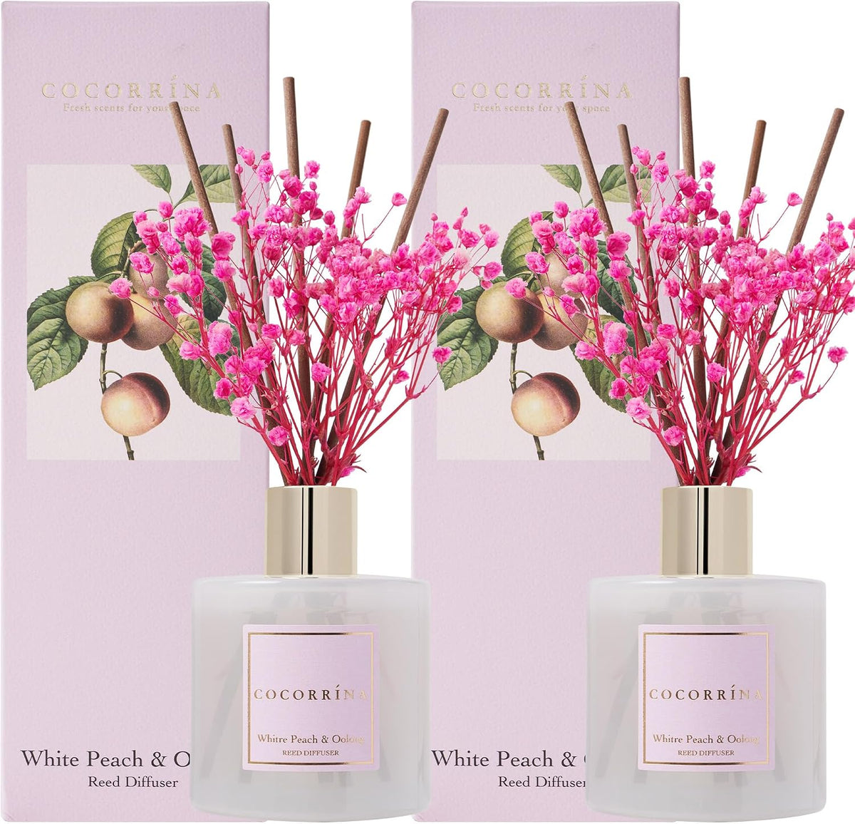 Reed Diffuser - Cashmere Vanilla 6.7 fl oz Reed Diffuser for Bedroom Bathroom Home Décor