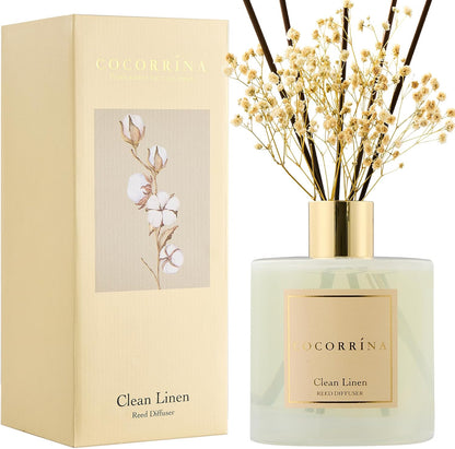 Reed Diffuser - Cashmere Vanilla 6.7 fl oz Reed Diffuser for Bedroom Bathroom Home Décor