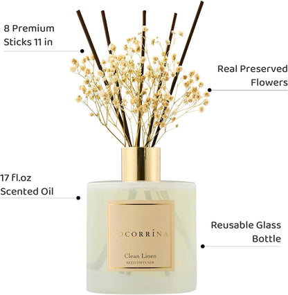 Reed Diffuser - Cashmere Vanilla 6.7 fl oz Reed Diffuser for Bedroom Bathroom Home Décor