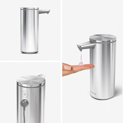 9 oz. Touch-Free Rechargeable Sensor Liquid Soap Pump Dispenser, Brushed Stainless Steel