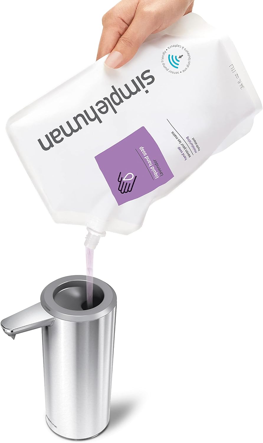 9 oz. Touch-Free Rechargeable Sensor Liquid Soap Pump Dispenser, Brushed Stainless Steel